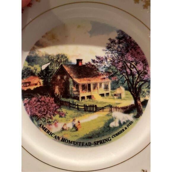 CURRIER and IVES PLATE American Homestead Set 3 - Picture 6 of 10